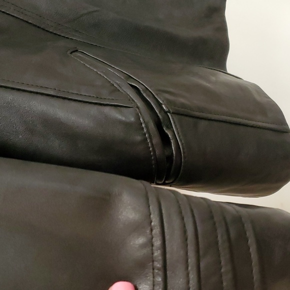 Soft Genuine Black Leather biker style jacket 22/24 - Picture 7 of 14